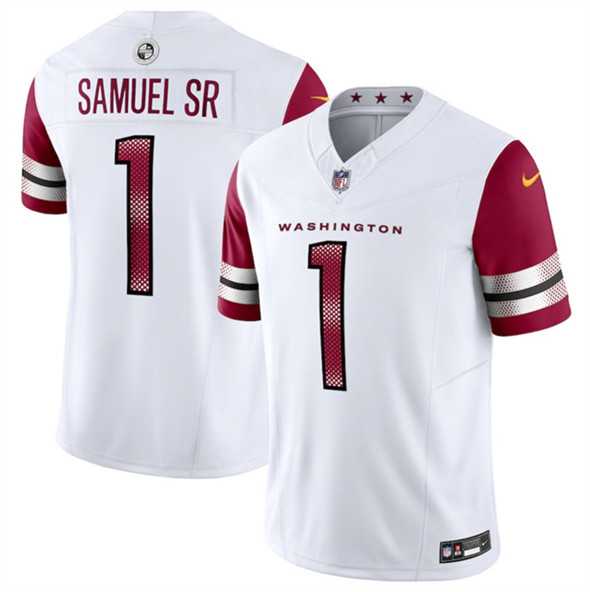 Men & Women & Youth Washington Commanders #1 Deebo Samuel Sr White 2025 F.U.S.E. Vapor Limited Stitched Jersey